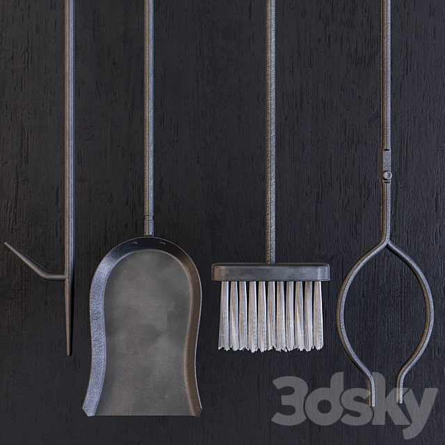 Hearth tool set 3DS Max Model - thumbnail 2