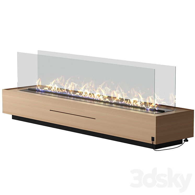 Independent wooden fireplace 3DS Max - thumbnail 1