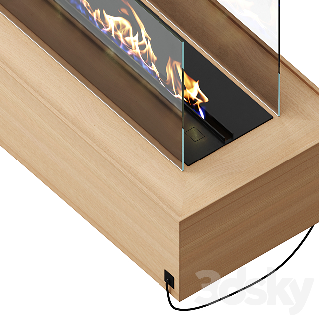 Independent wooden fireplace 3DSMax File - thumbnail 3