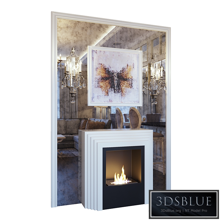 Karla's fireplace Feiss Gianna FE GIANNA3W sconce picture and mirror panel 3DS Max - thumbnail 3