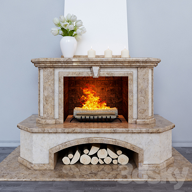 Klasiichesky fireplace 3DSMax File - thumbnail 1