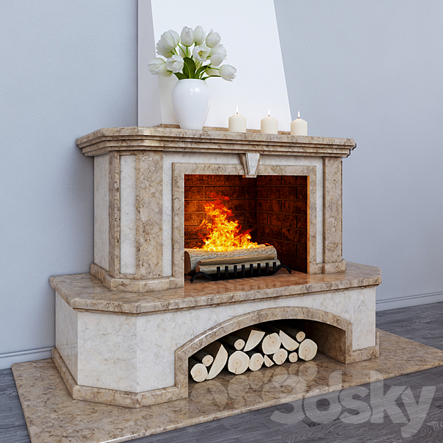 Klasiichesky fireplace 3DSMax File - thumbnail 2