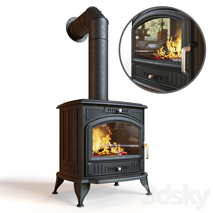 Kratki Koza fireplace stove 3DS Max - thumbnail 1