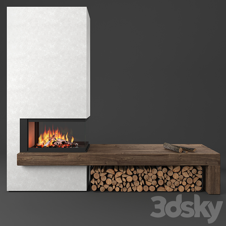 ma272sl fireplace Piazzetta 3DS Max - thumbnail 1