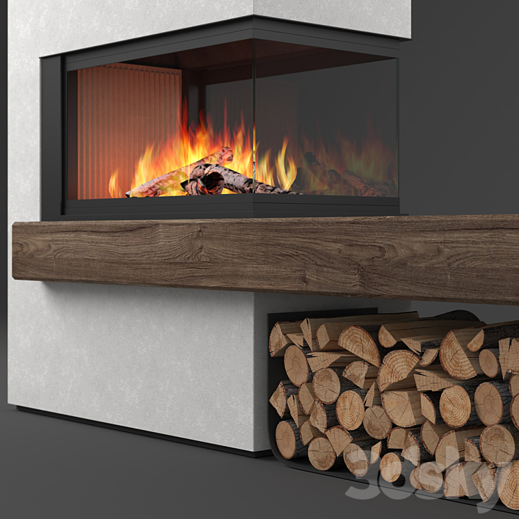 ma272sl fireplace Piazzetta 3DS Max - thumbnail 2