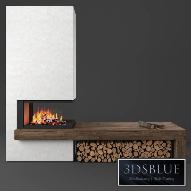 ma272sl fireplace Piazzetta 3DS Max - thumbnail 3