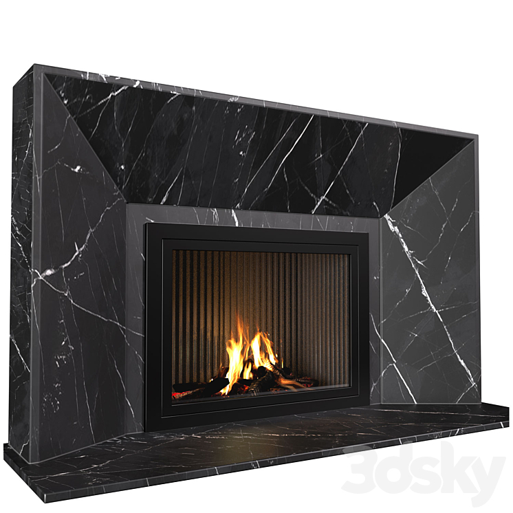 Marble Fireplace in Art Deco style. Marble Fireplace modern ArtDeco 3DS Max Model - thumbnail 1