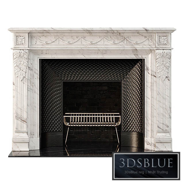 Marble french fireplace mantel 3DS Max - thumbnail 3