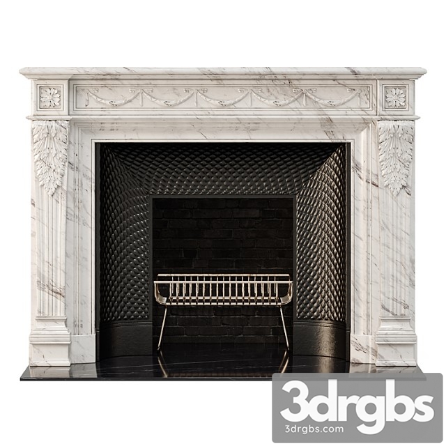 Marble french fireplace mantel - thumbnail 1