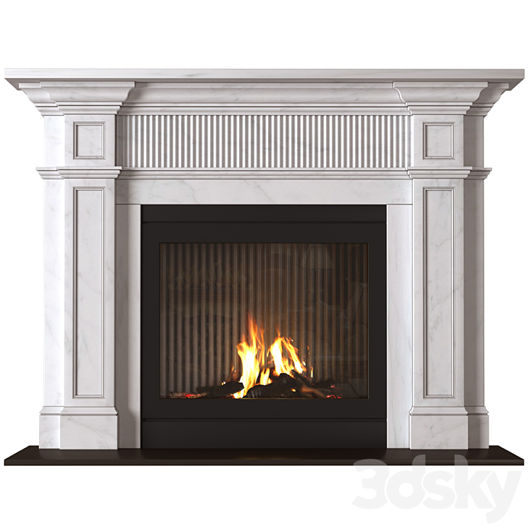 Marble modern Fireplace in Art Deco style. Marble Fireplace modern ArtDeco 3DS Max Model - thumbnail 1