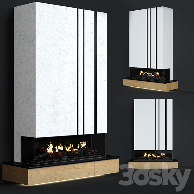 Modern fireplace 14 3DS Max Model - thumbnail 2