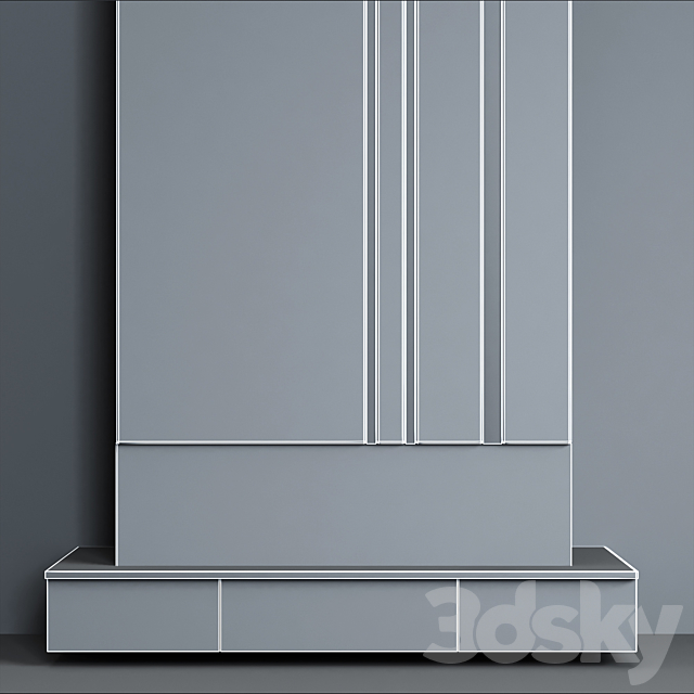 Modern fireplace 14 3DS Max Model - thumbnail 3