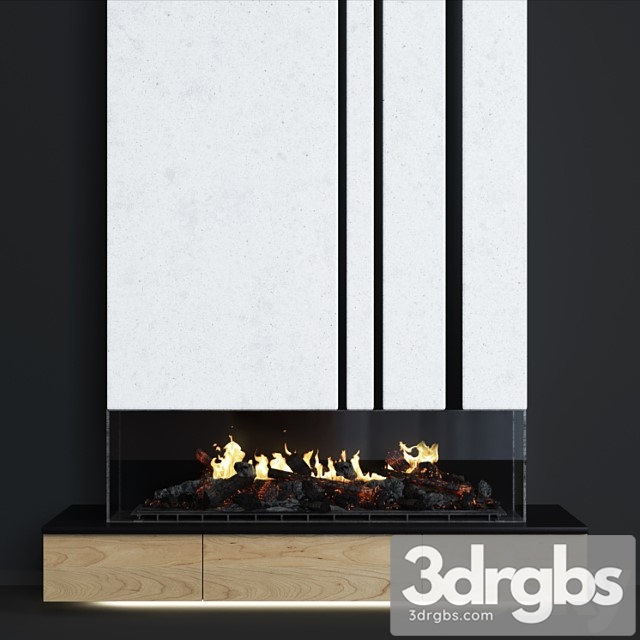 Modern fireplace 14 3dsmax Download - thumbnail 1