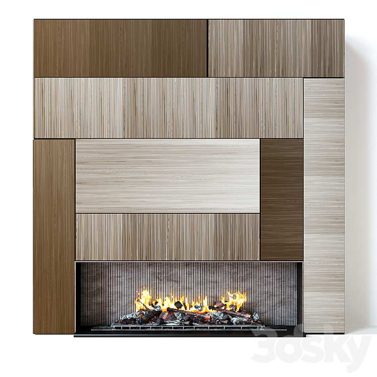 Modern fireplace 16 3DS Max - thumbnail 1