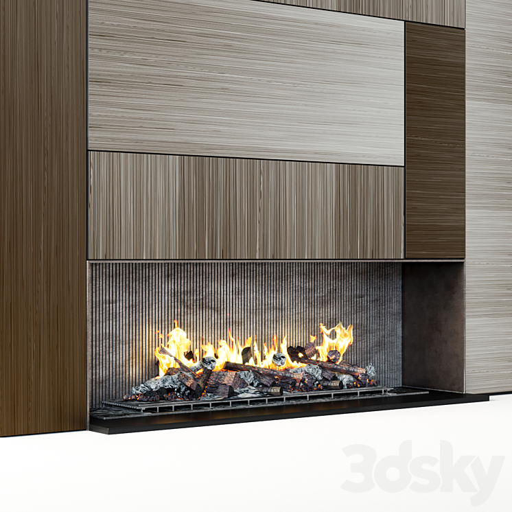 Modern fireplace 16 3DS Max - thumbnail 2