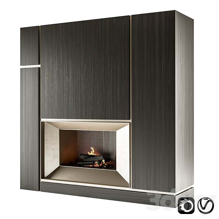 Modern fireplace 3DS Max - thumbnail 1