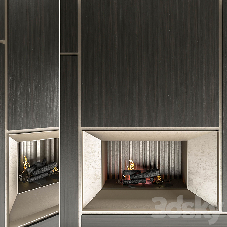 Modern fireplace 3DS Max - thumbnail 2