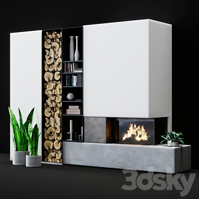 Modern fireplace 3DSMax File - thumbnail 1