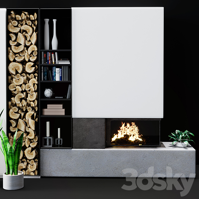 Modern fireplace 3DSMax File - thumbnail 2