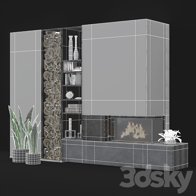 Modern fireplace 3DSMax File - thumbnail 3