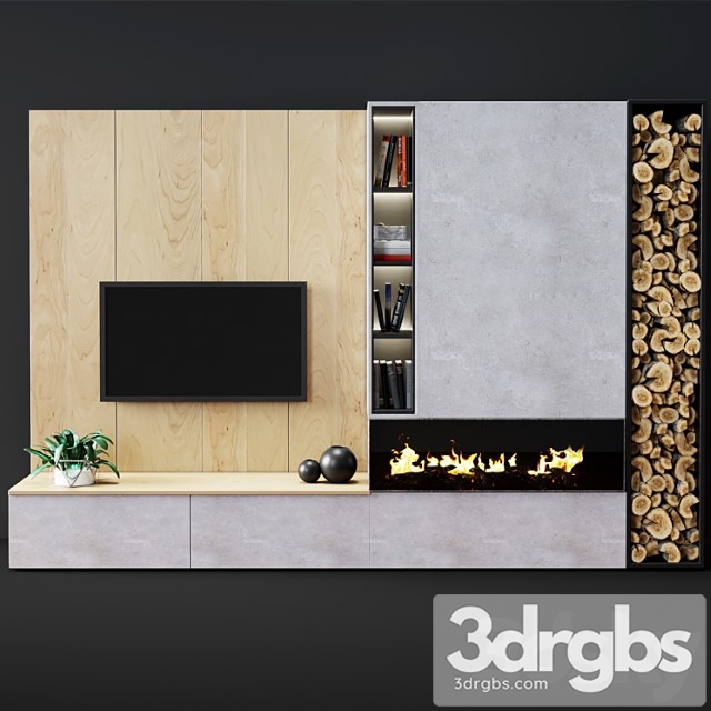 Modern fireplace 4 3dsmax Download - thumbnail 1