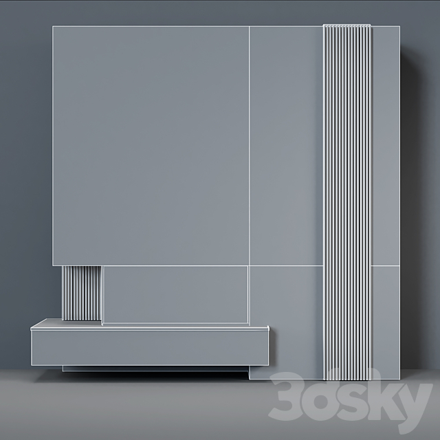 Modern fireplace 6 3DS Max Model - thumbnail 2