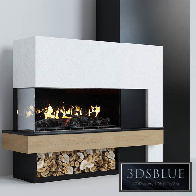 Modern fireplace 7 3DS Max - thumbnail 3