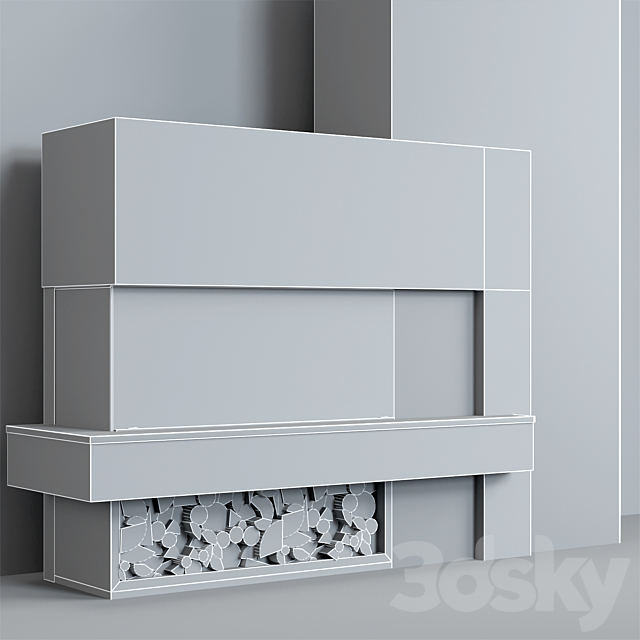 Modern fireplace 7 3DSMax File - thumbnail 3