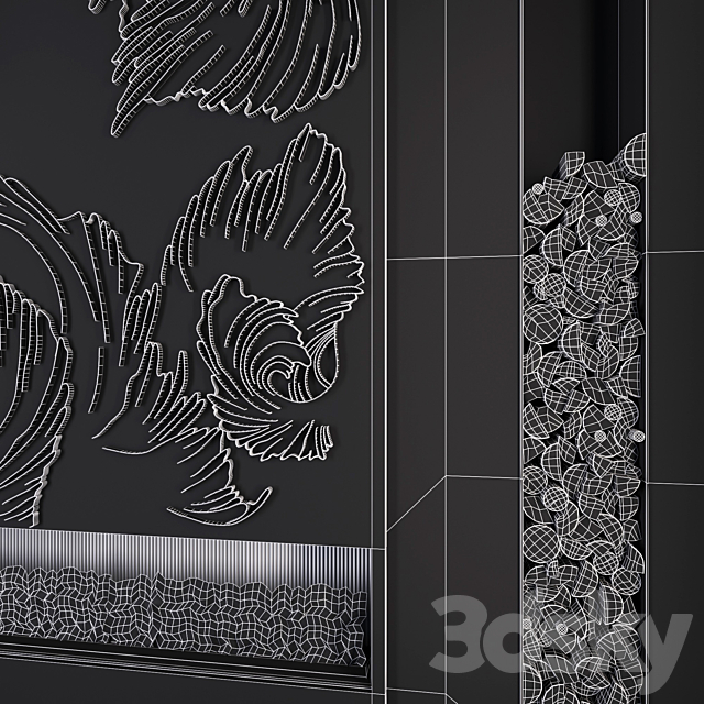 Modern fireplace _ petals 3DSMax File - thumbnail 5