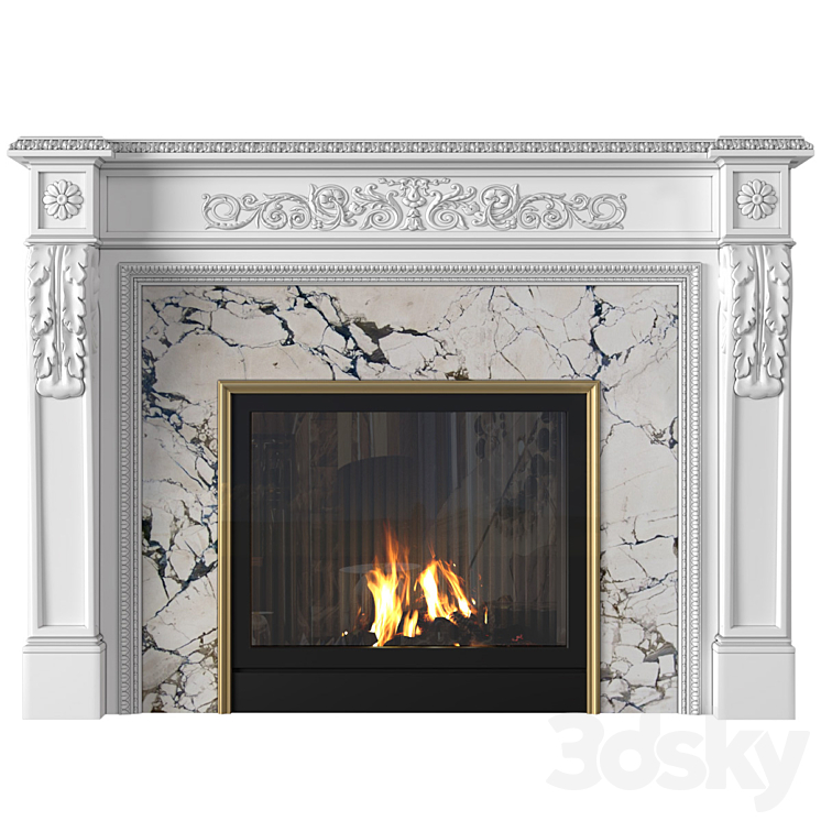 Modern fireplace in classic style.Fireplace modern ArtDeco 3DS Max - thumbnail 2