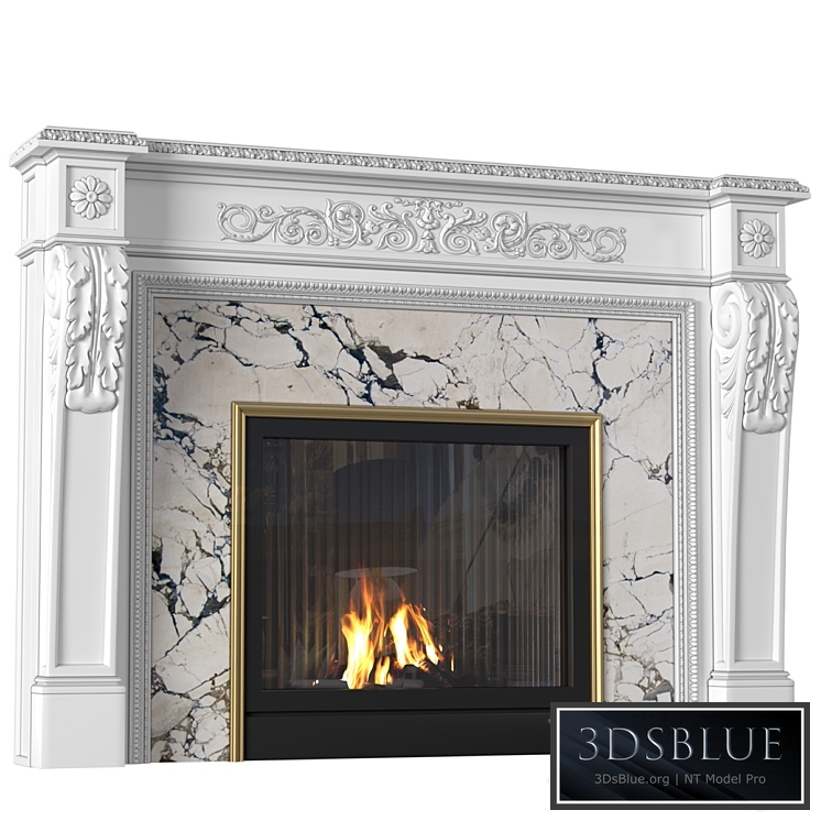 Modern fireplace in classic style.Fireplace modern ArtDeco 3DS Max - thumbnail 3