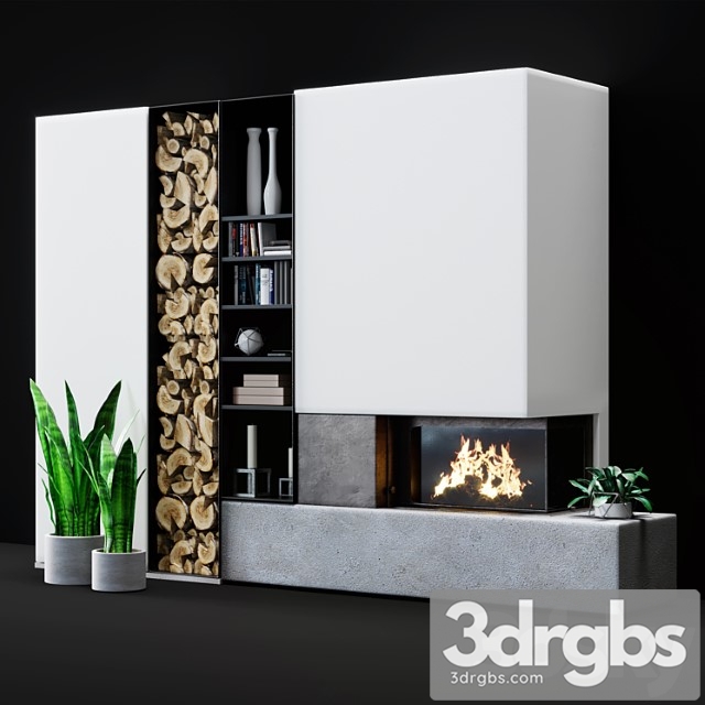 Modern fireplace_2 3dsmax Download - thumbnail 1