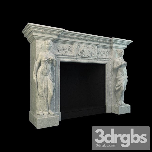 Neoclassical Plaster Fireplace 2 3dsmax Download - thumbnail 1