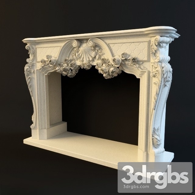 Neoclassical Plaster Fireplace 3dsmax Download - thumbnail 1