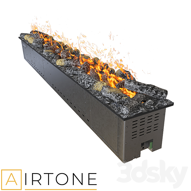 OM Steam Electric Fireplace AIRTONE premium VEPO series with imitation of firewood 2000 3DS Max Model - thumbnail 2