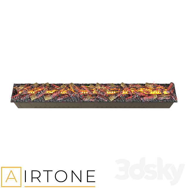 OM Steam Electric Fireplace AIRTONE premium VEPO series with imitation of firewood 2000 3DS Max Model - thumbnail 3