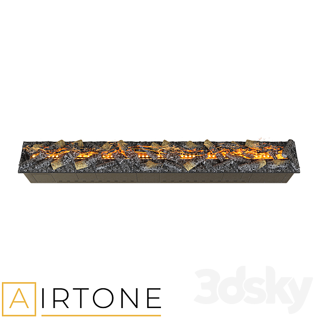 OM Steam Electric Fireplace AIRTONE premium VEPO series with imitation of firewood 2000 3DS Max Model - thumbnail 4