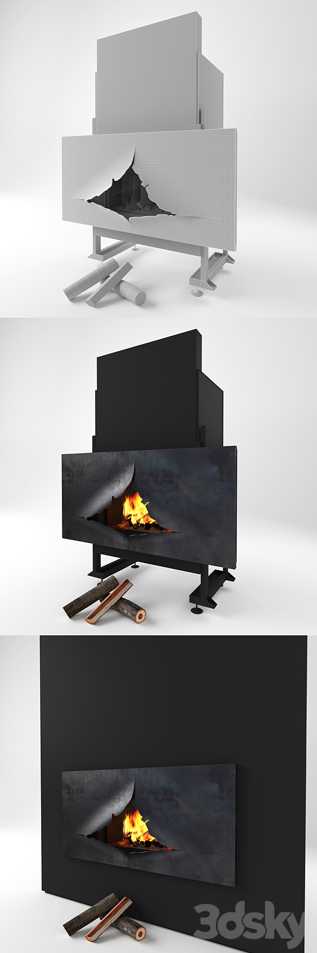 Omegafocus fireplace. Focus 3DSMax File - thumbnail 3