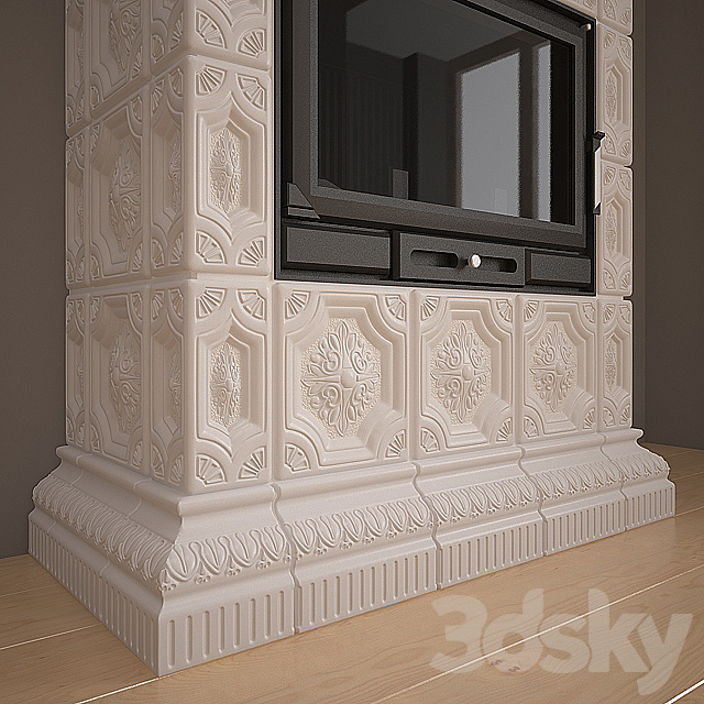 Oven – fireplace with tiles 3DSMax File - thumbnail 2