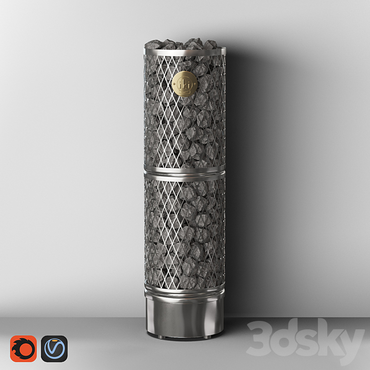 Oven for sauna IKI Pillar 9 kW 3DS Max - thumbnail 1