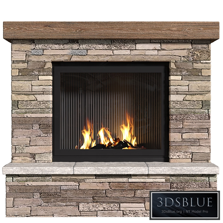 Provence style fireplace.Fireplace in Country style.Decorative stone wall 3DS Max - thumbnail 3