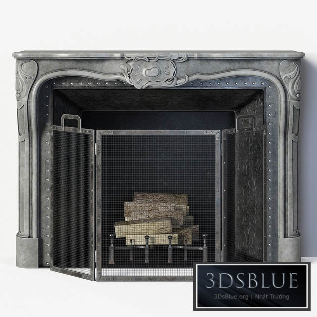 Regency Style Stone Fireplace 3DS Max - thumbnail 3