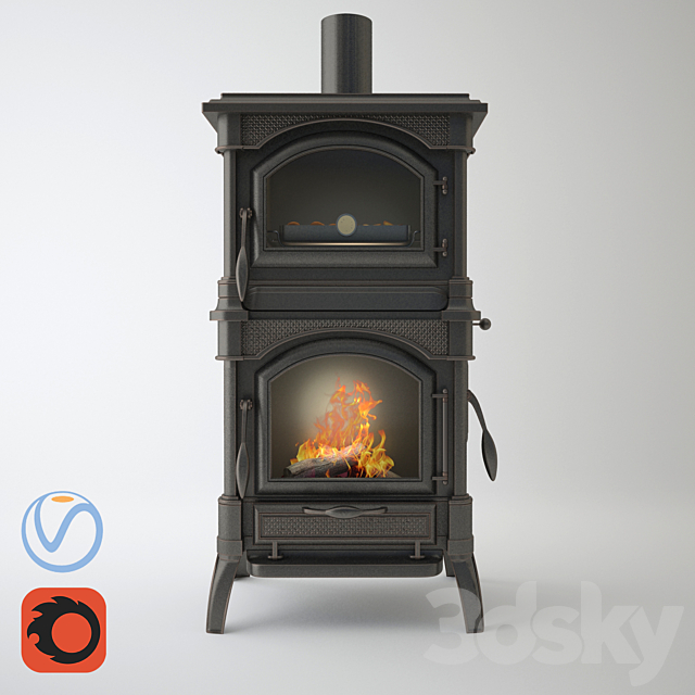 Retro Fireplace _ Old Fireplace 3DSMax File - thumbnail 1