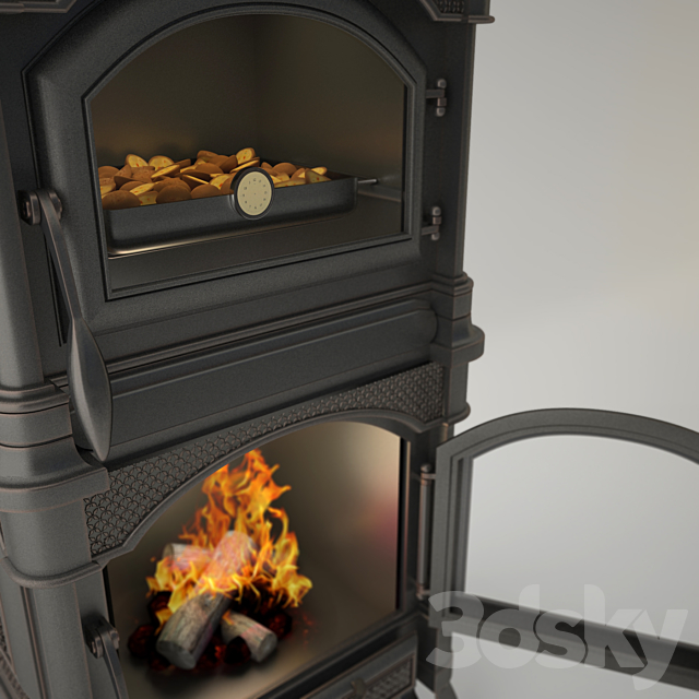 Retro Fireplace _ Old Fireplace 3DSMax File - thumbnail 2