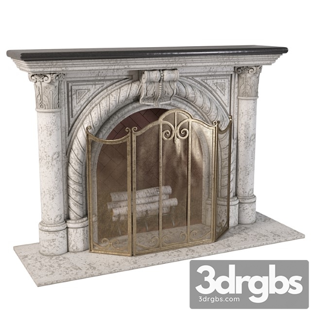 Rope edge fireplace mantel 3dsmax Download - thumbnail 1