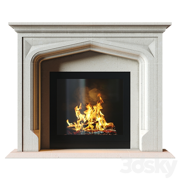 Stone Fireplace 1 3DS Max Model - thumbnail 1