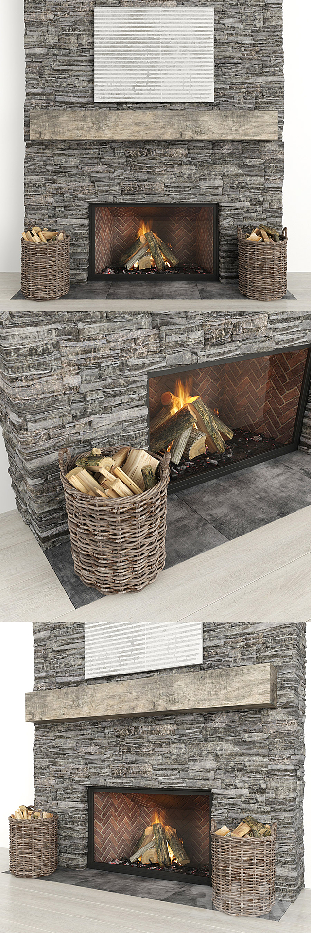 Stone fireplace 22 3DS Max Model - thumbnail 2