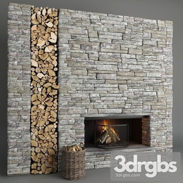 Stone Fireplace 3dsmax Download - thumbnail 1