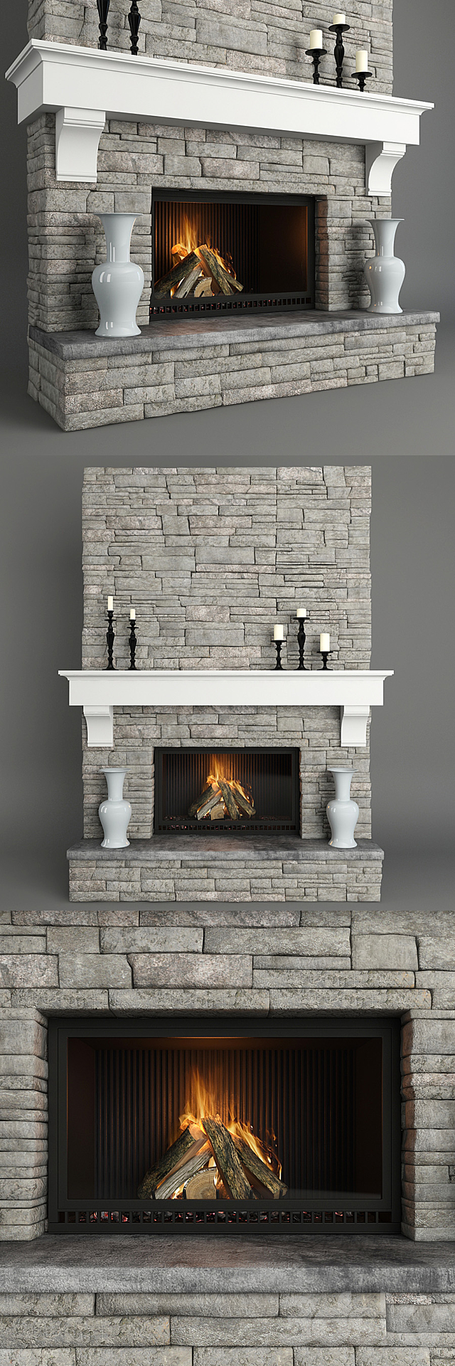 Stone fireplace 3DSMax File - thumbnail 2