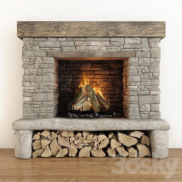 Stone fireplace 3DSMax File - thumbnail 1